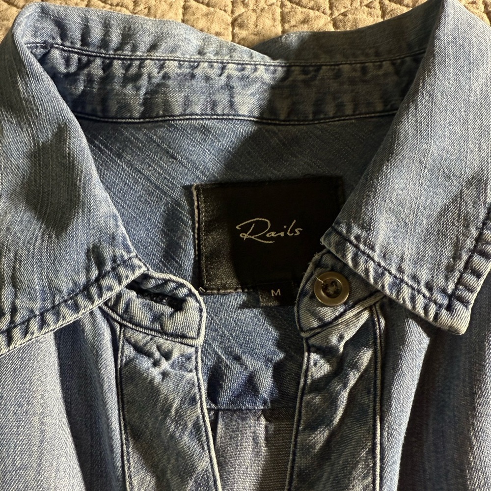 Rails Carter Blue Chambray Patchwork Dark Vintage… - image 8